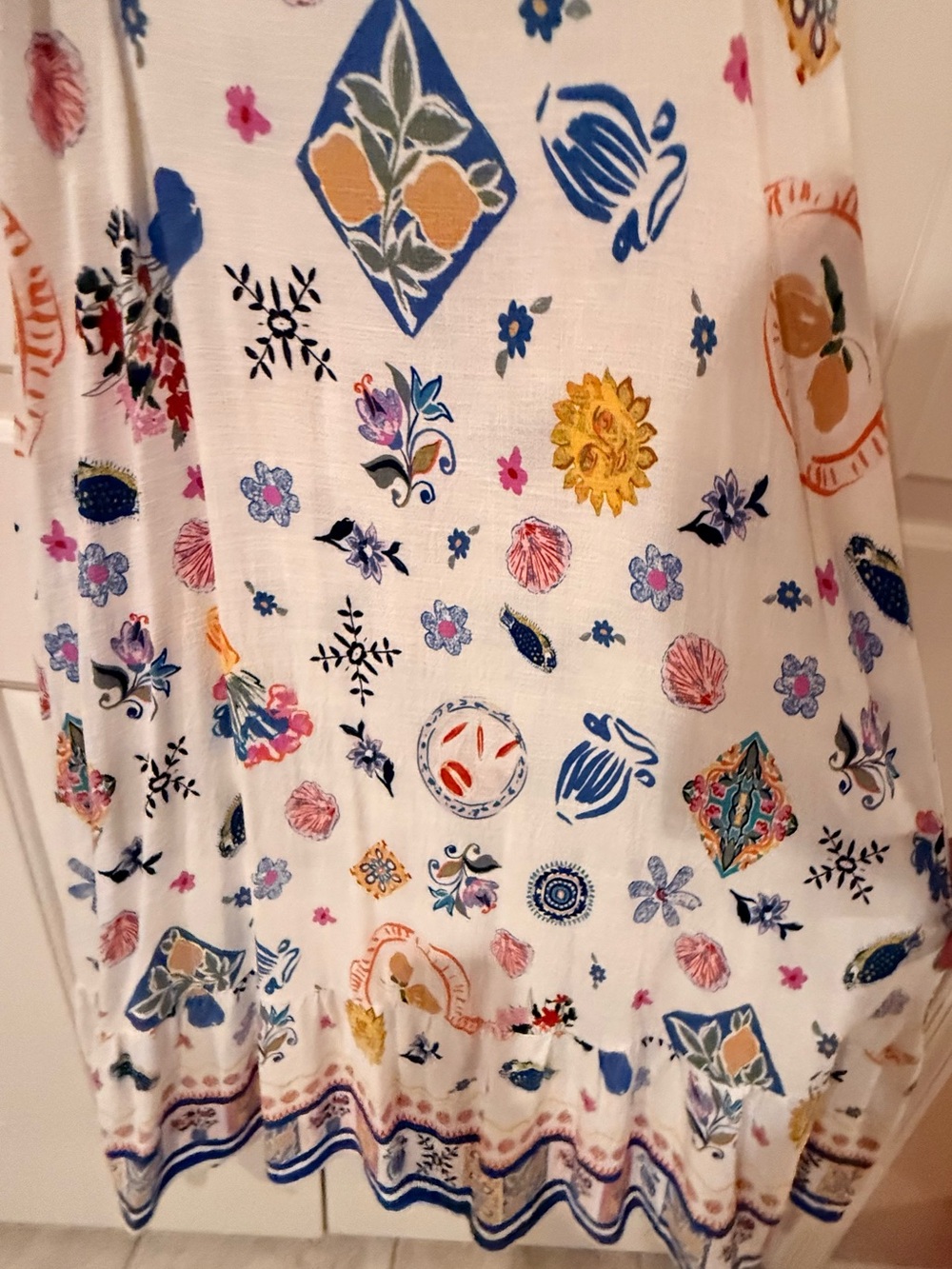 Label of Love White Floral & Colorful Nautical Print Maxi Dress - Picture 6 of 8